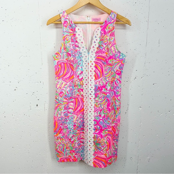 Lilly Pulitzer Women’s size 6 Ryder Hot Pink Multi Swish Fish Shift Dress - Picture 2 of 12